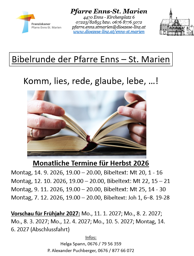 Bibelrundentermine 2026 2027