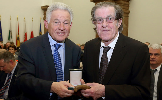 Landeshauptmann Josef Pühringer überreicht Wolfgang Fürlinger das Goldene Verdienstzeichen des Landes Oberösterreich (2014) / © Land Oberösterreich/Heinz Kraml Landeshauptmann Josef Pühringer überreicht Wolfgang Fürlinger das Goldene Verdienstzeichen des Landes Oberösterreich (2014)