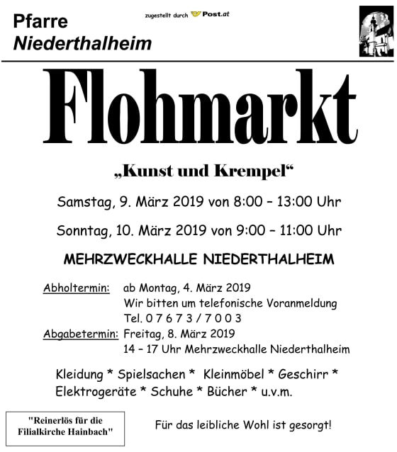 Einladung Flohmarkt Niederthalheim