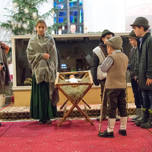 Die Kindermette in der Pfarre Kirchdorf/Krems. Gestaltet von der Katholischen Jungschar.