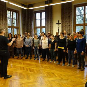 Andreas Peterl bei seinem Auftritt mit dem Chor des Konservatoriums für Kirchenmusik der Diözese Linz