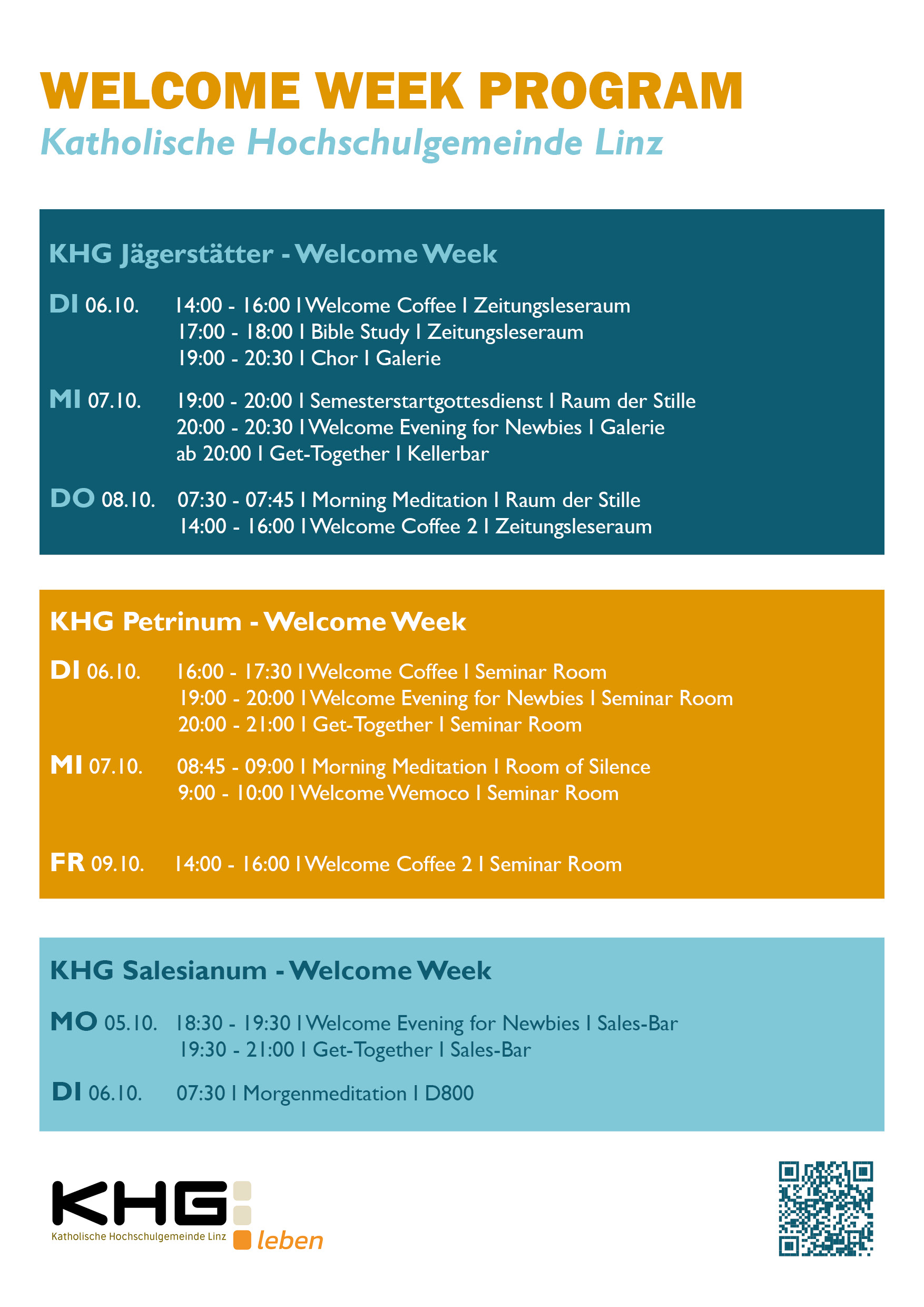 Welcome Weeks / KHG Linz Leben