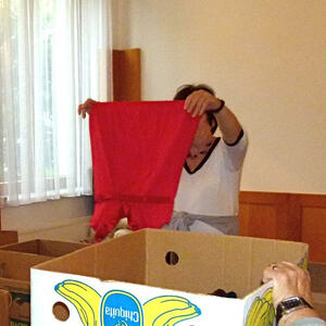 Flohmarktvorbereitungen 