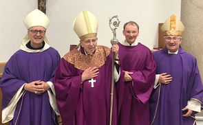 Abtprimas Gregory Polan, Kardinal Kurt Koch, Diakon P. Anselm Demattio, Abt Ambros Ebhart