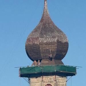 Erneuerung Zwiebelturm Pfarrkirche Burgkirchen