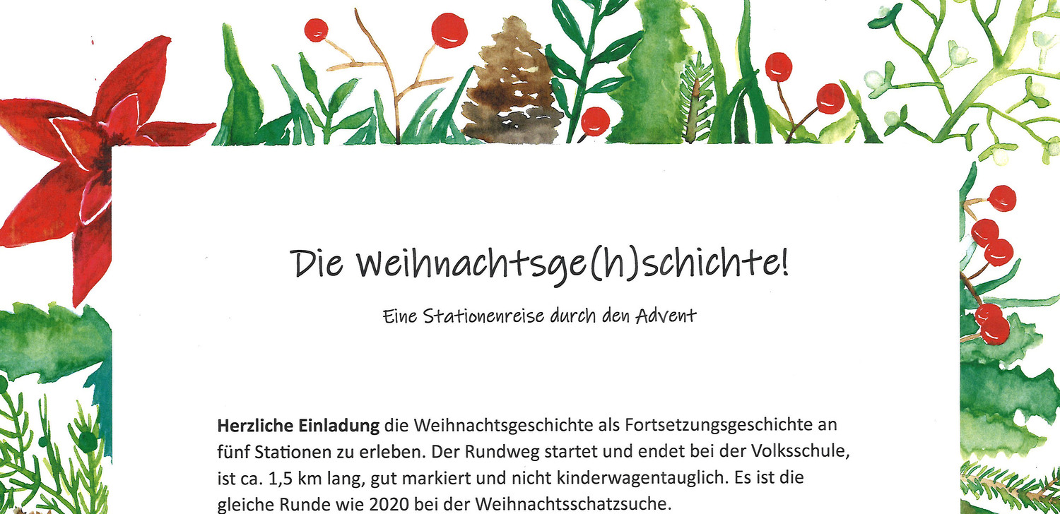 Einladung zur Weihnachtsge(h)schichte / KBW Sarleinsbach Einladung zur Weihnachtsge(h)schichte