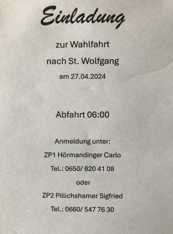 Wolfgangwallfahrt Pramet 2024