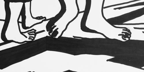 Jesus fällt zum dritten Mal unter dem Kreuz