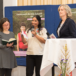 Ana Maria Berrio Ramirez mit Übersetzerin Marcela Torres und Michaela Leppen