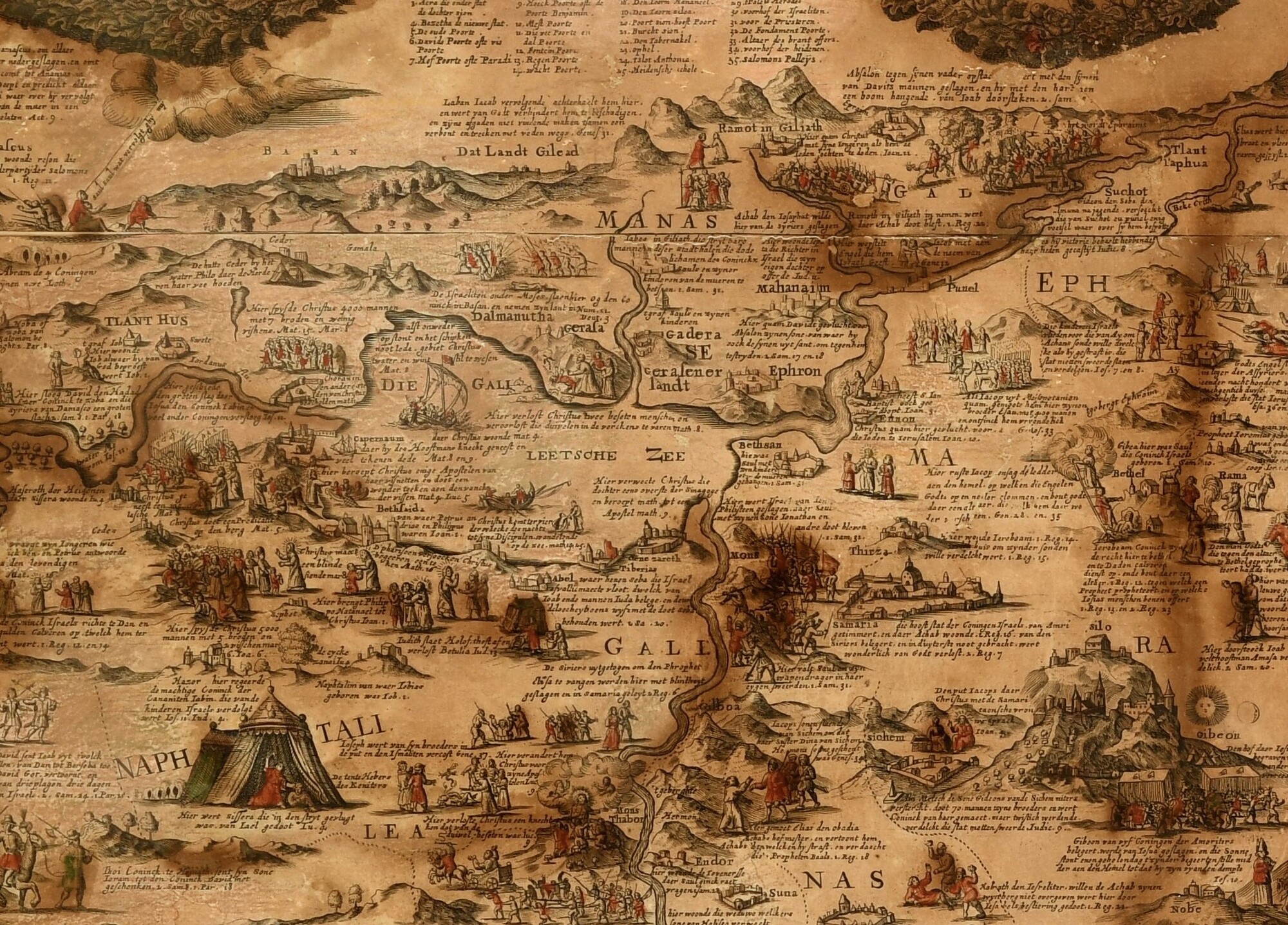 Karte vom Heiligen Land von Justus Danckerts, 1700 im Stiftsmuseum Garsten