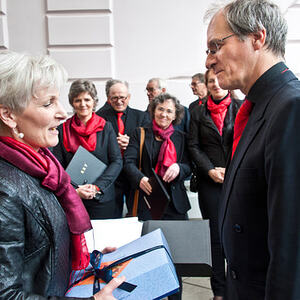 Martina Lauber und Wolfram Klebel beim 90-jährigen Chorjubiläum 2017