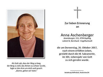 Anna Aschenberger / © Pfarrgemeinde Kopfing Anna Aschenberger