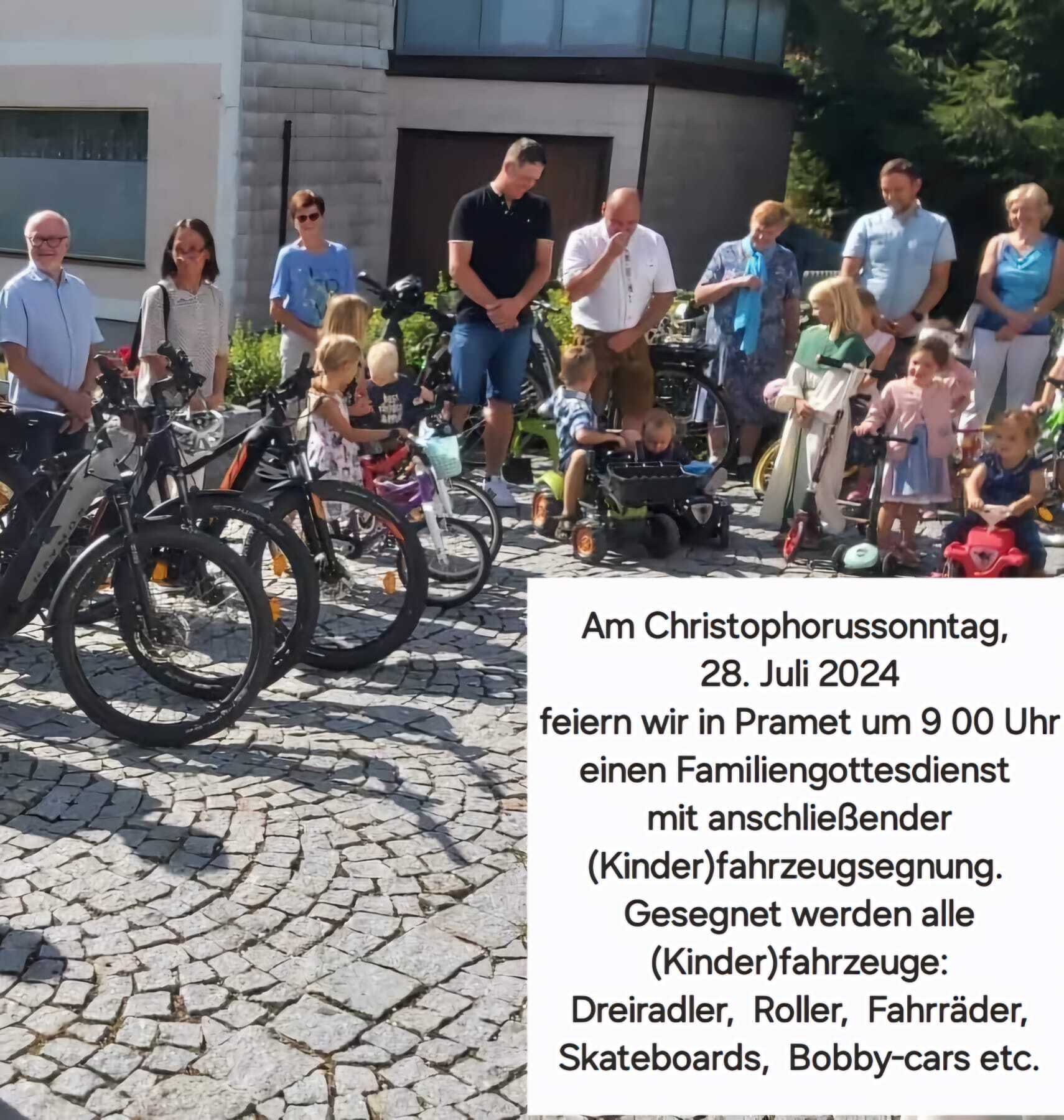 Familiengottesdienst in PFamiliengottesdienst und Fahrzeugsegnung in Prametramet