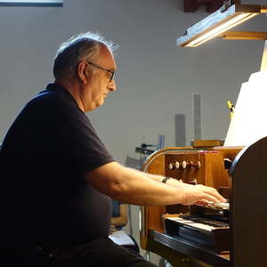 Wolfgang Kreuzhuber an der Orgel...