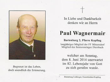 Paul Wagnermair / © Pfarrgemeinde Kopfing Paul Wagnermair