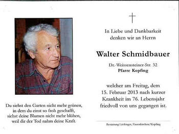 Walter Schmidbauer / © Pfarrgemeinde Kopfing Walter Schmidbauer