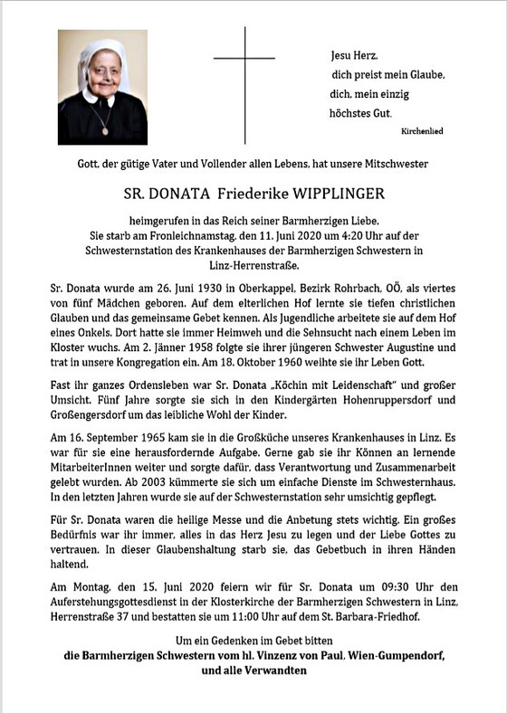 Parte Sr. Donata Wipplinger