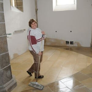 Stiege mauern, Pflasterung