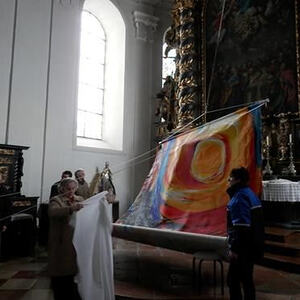 Fastentuch der Pfarrkirche Ostermiething