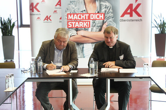 AK-Präsident Dr. Johann Kalliauer (l.) und Bischof Dr. Manfred Scheuer