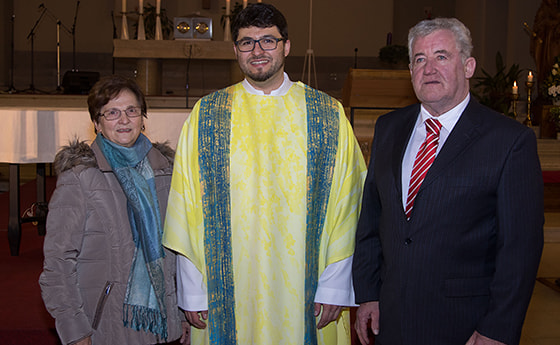 Johannes Haas mit Familie, Verwandten und Freunden aus Oberösterreich