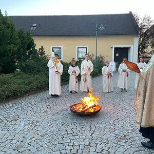 Die Wiehe des Osterfeuers