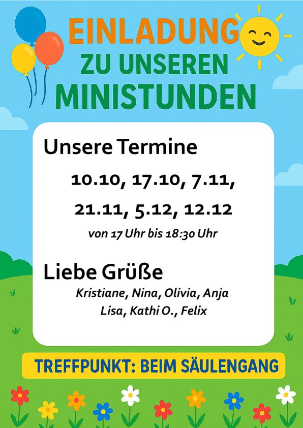 Einladung Mini-Stunden_Okt.-Dezember 2025 / Pfarre St. Michael