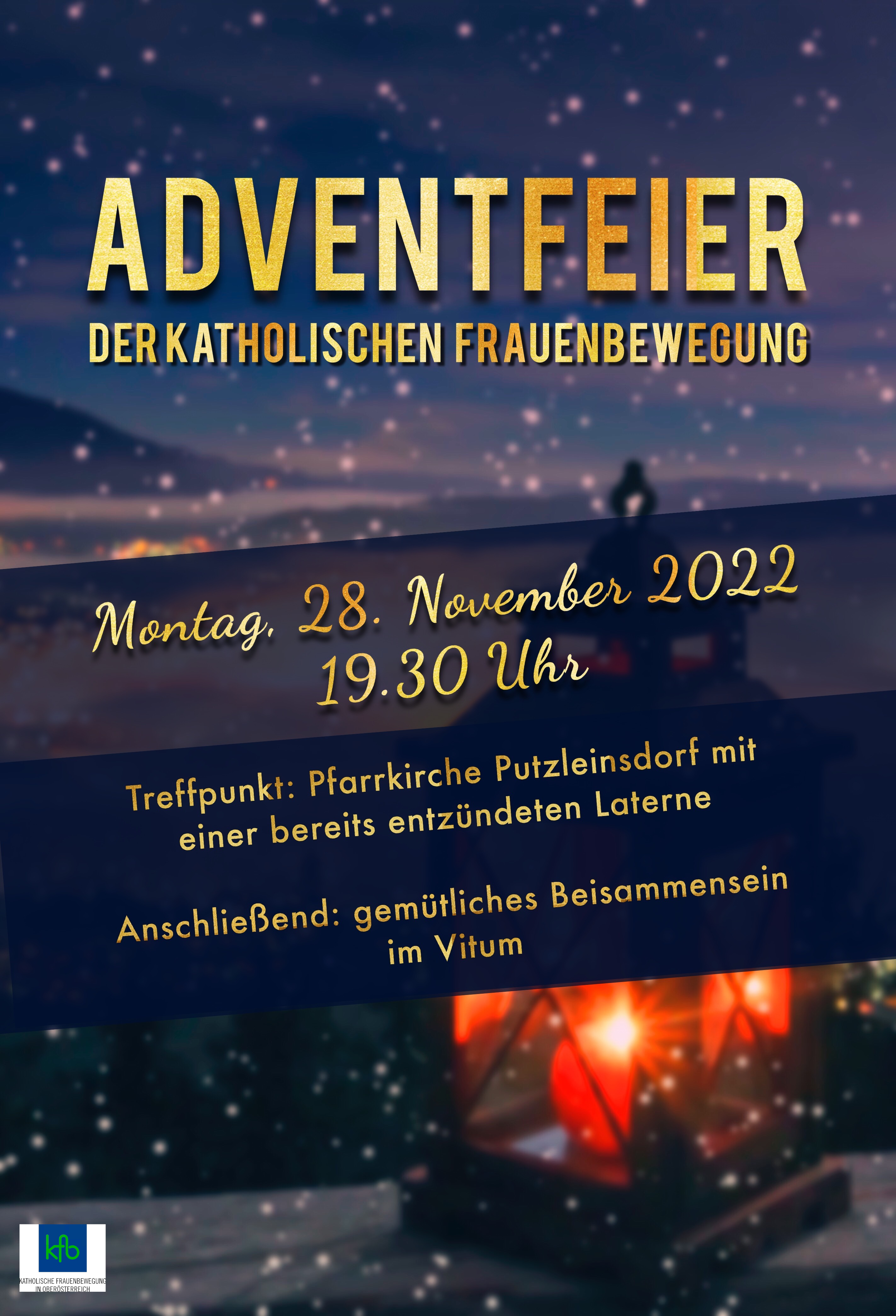 Flyer Adventfeier kfb