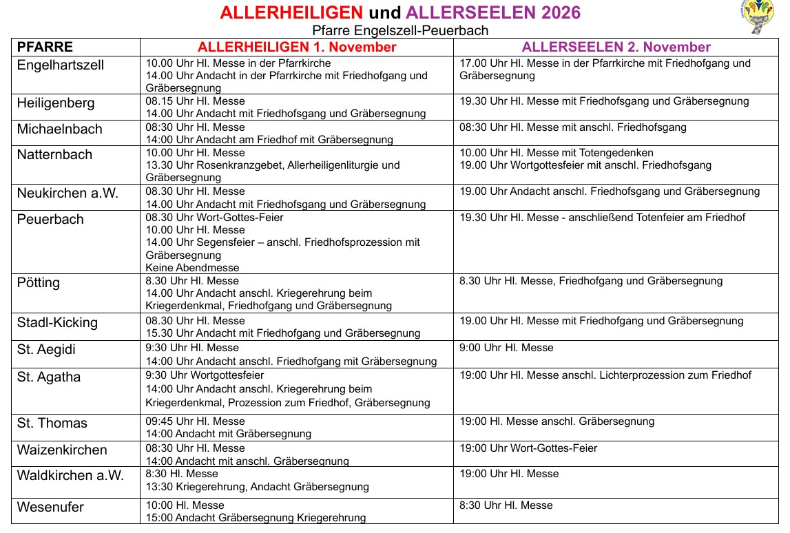 Gottesdienstzeiten