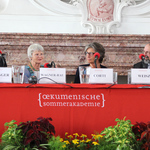 Podiumsdiskussion (v.l.) Mag. Matthäus Fellinger, Prof.in Dr.in Ulrike Wagner-Rau, Cecily Corti, Dr. Willy Weisz