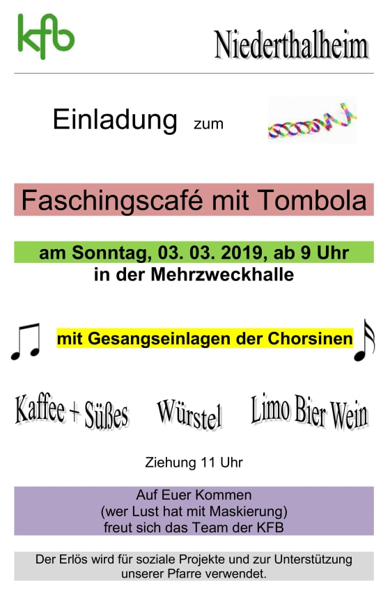 Einladungsflyer - Faschingscafe