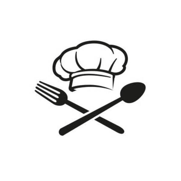 Creative Chef Hat Spoon Fork  Vector Symbol Design Illustration