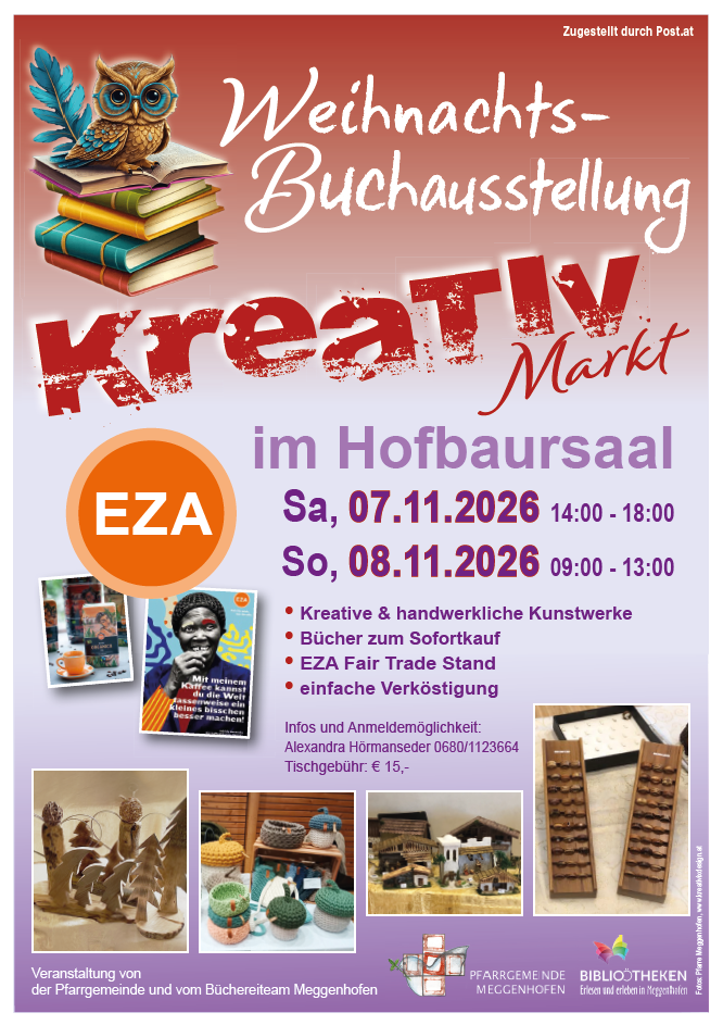Weihnachtsbuchausstellung mit Kreativmarkt / © Pfarrgemeinde Meggenhofen Weihnachtsbuchausstellung mit Kreativmarkt
