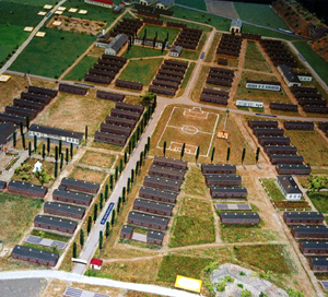 Modell des Barackenlagers in Haid