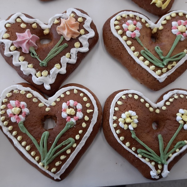 Lebkuchenherzen schön verziert