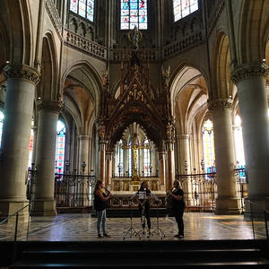 Ensemble CLARISSMA bei der Probe für den Raumklang 2018 im Linzer Mariendom