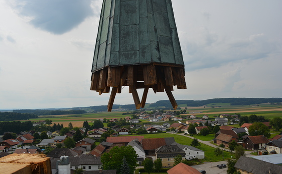 Abnahme des Turmhelms im Juli 2020