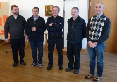 Der neue Provinzrat: v.l.n.r: PP. Janusz Turek, Peter Renju, Alfons Jestl, Bernd Wagner u. Fritz Vystrcil