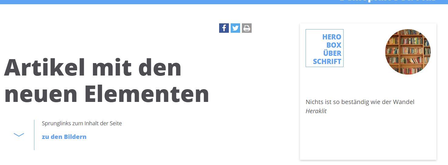 Screenshot Herobox mit Text