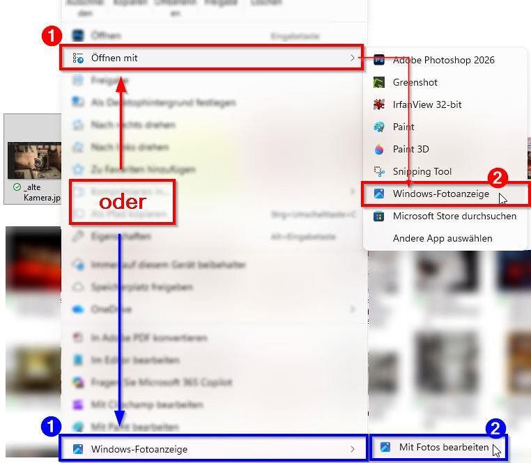 Bild mit der Windows Foto App öffnen