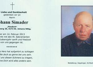 gestorben am 14. Februar 2013