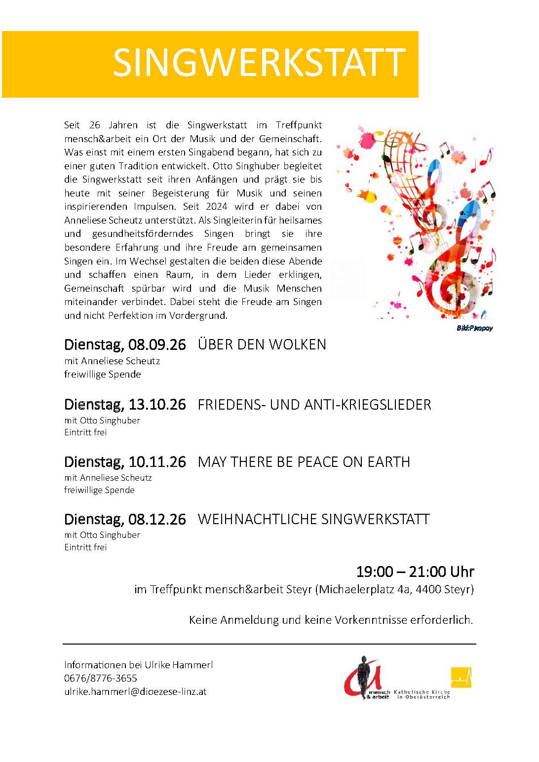 Singwerkstatt / Treffpunkt mensch&arbeit Steyr Singwerkstatt