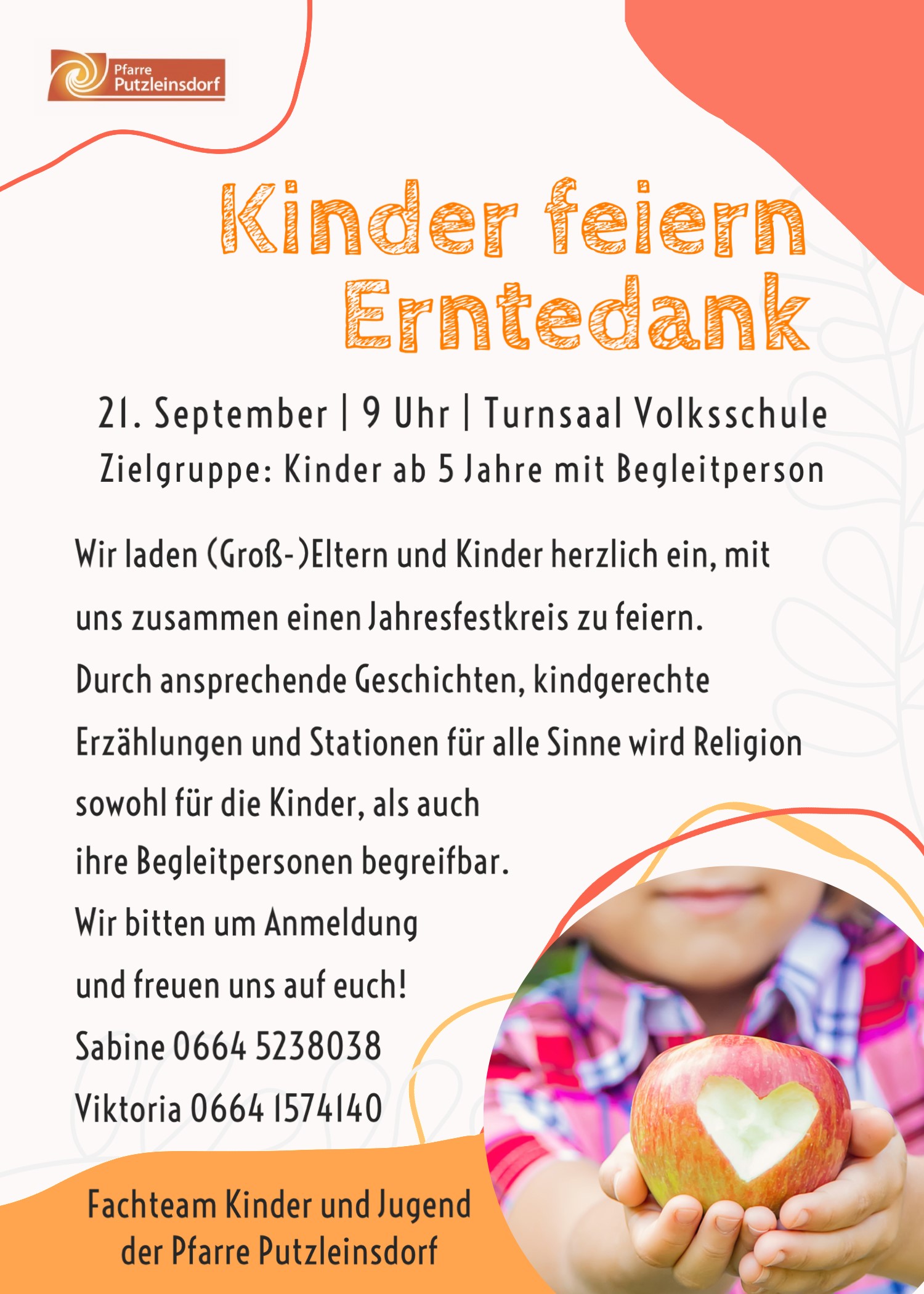 Kinder feiern Erntedank