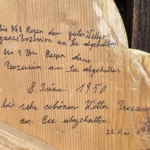 Vermerkt auf der Rückseite der schwimmenden Kapelle