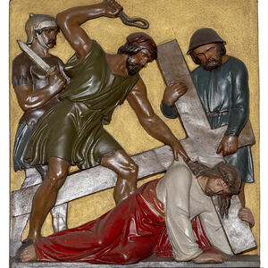 Jesus fällt zum dritten Mal unter dem Kreuz