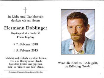 Hermann Doblinger / © Pfarrgemeinde Kopfing Hermann Doblinger