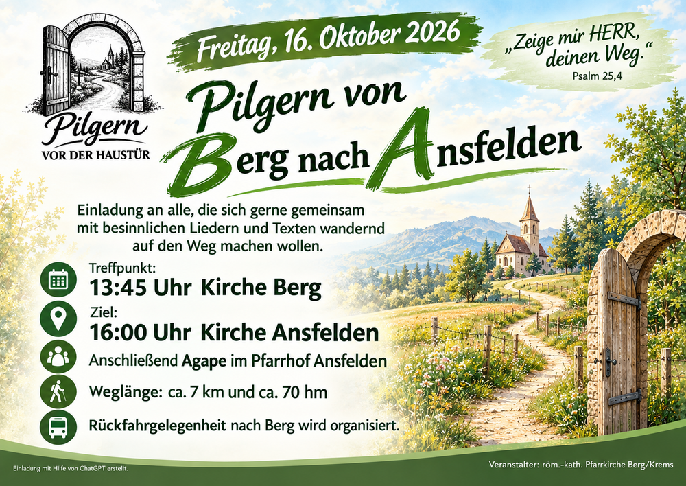 Pfarrgemeinde Berg an der Krems mit Hilfe von KI