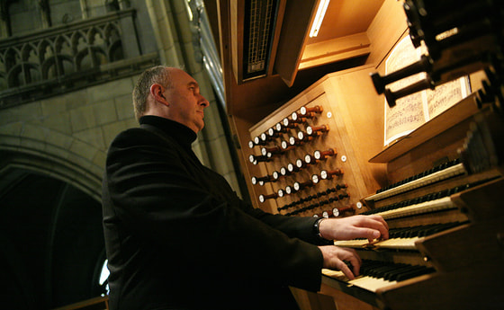 Domorganist Wolfgang Kreuzhuber an der Rudigierorgel