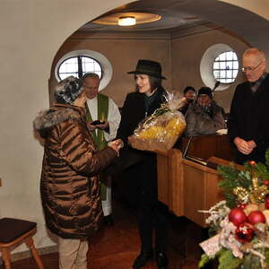 Berta Gradl 10 Jahre Mesnerin, Pfarre Franking