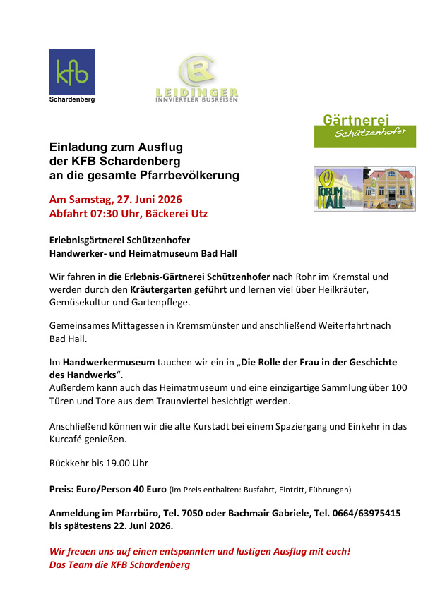 Schardenberg / KFB Ausflug